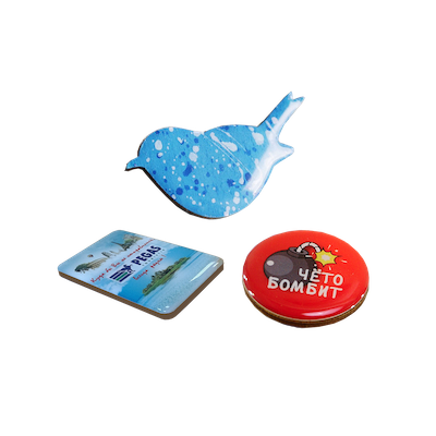 Магниты деревянные с заливкой смолой